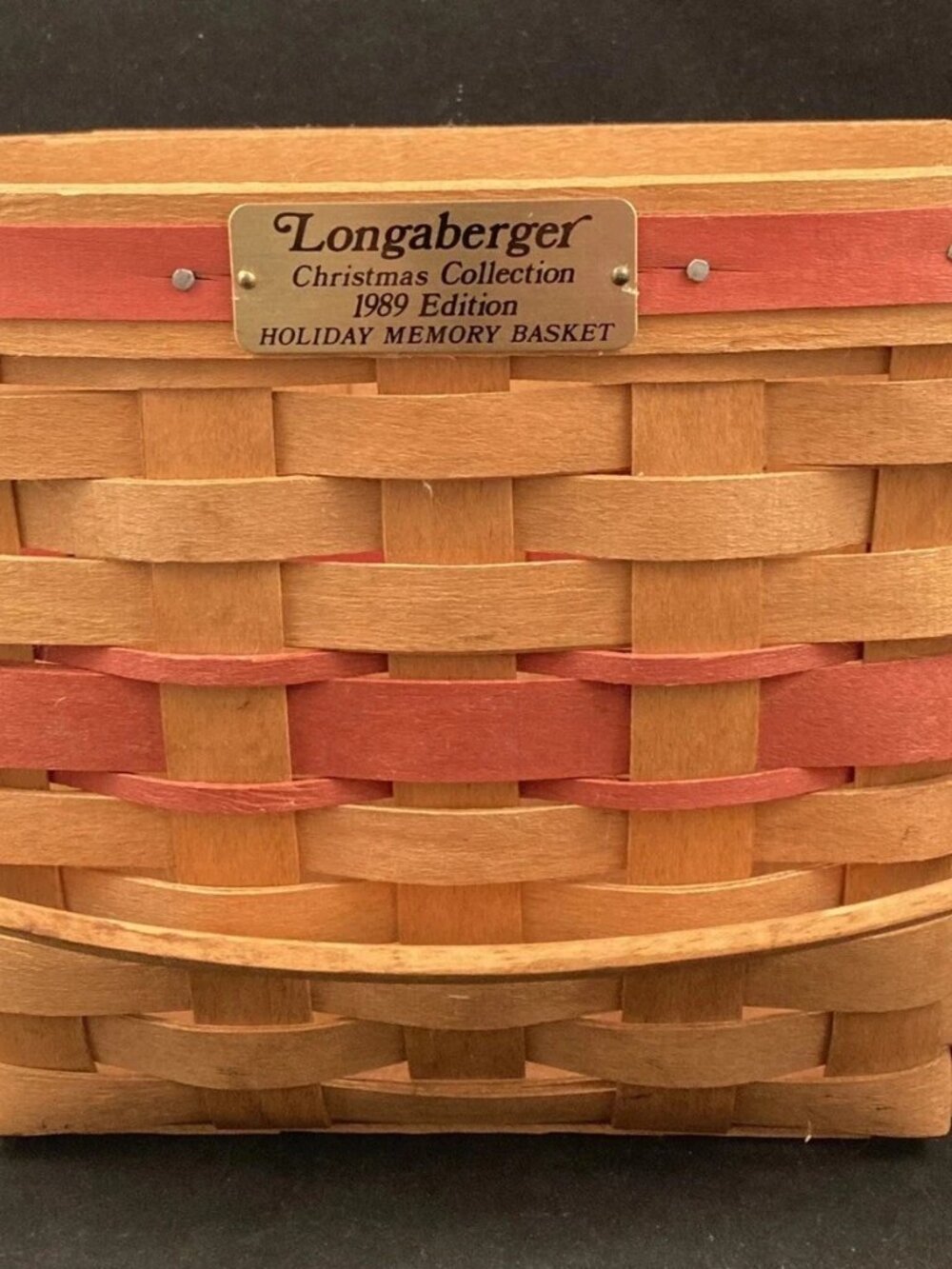 1989 EDITION - Longaberger Christmas Holiday Memory Basket -Christmas Collection